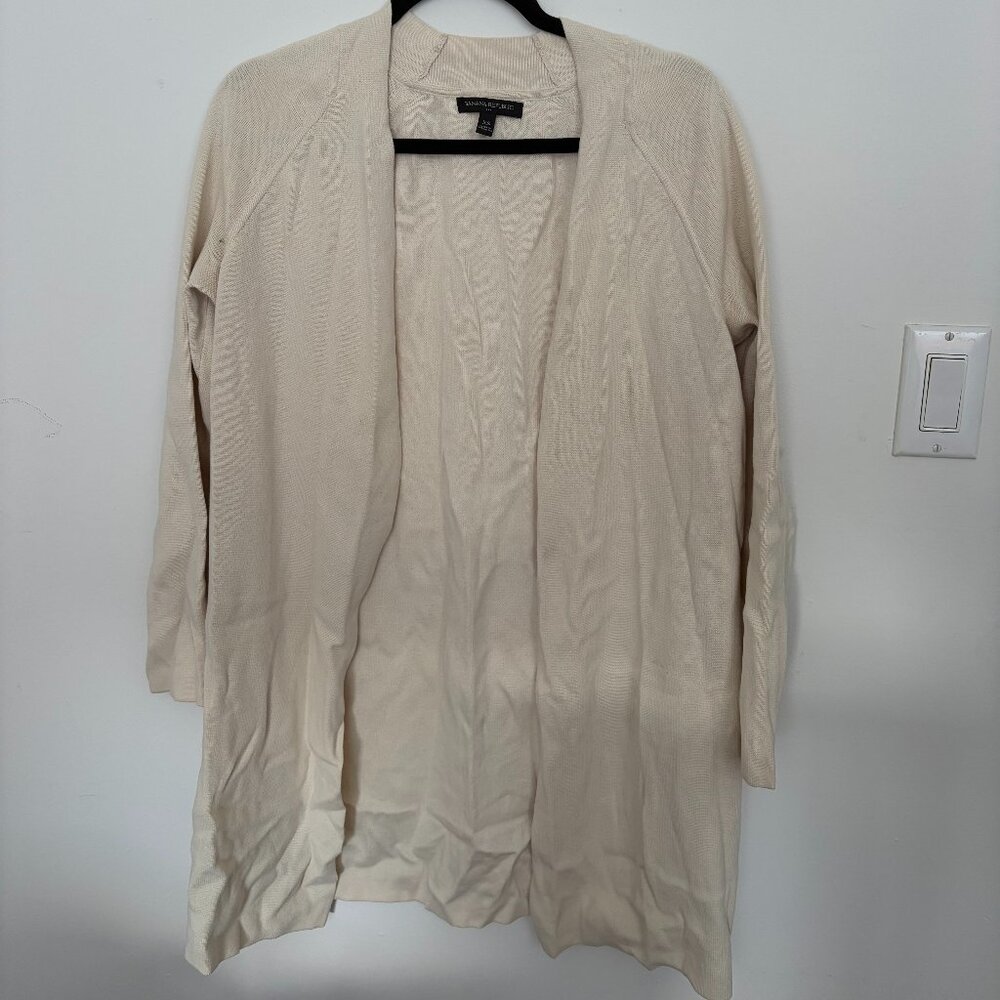 Banana Republic Cream Long Cardigan
